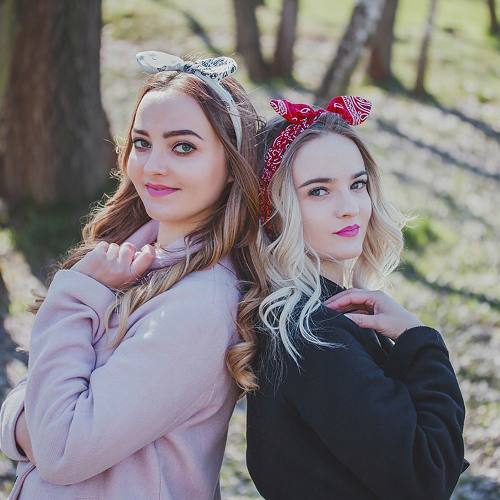 OPASKA do włosów na głowę PIN UP BANDAMKA na gumce kokarda Kolor dominujący pomarańcze i czerwienie