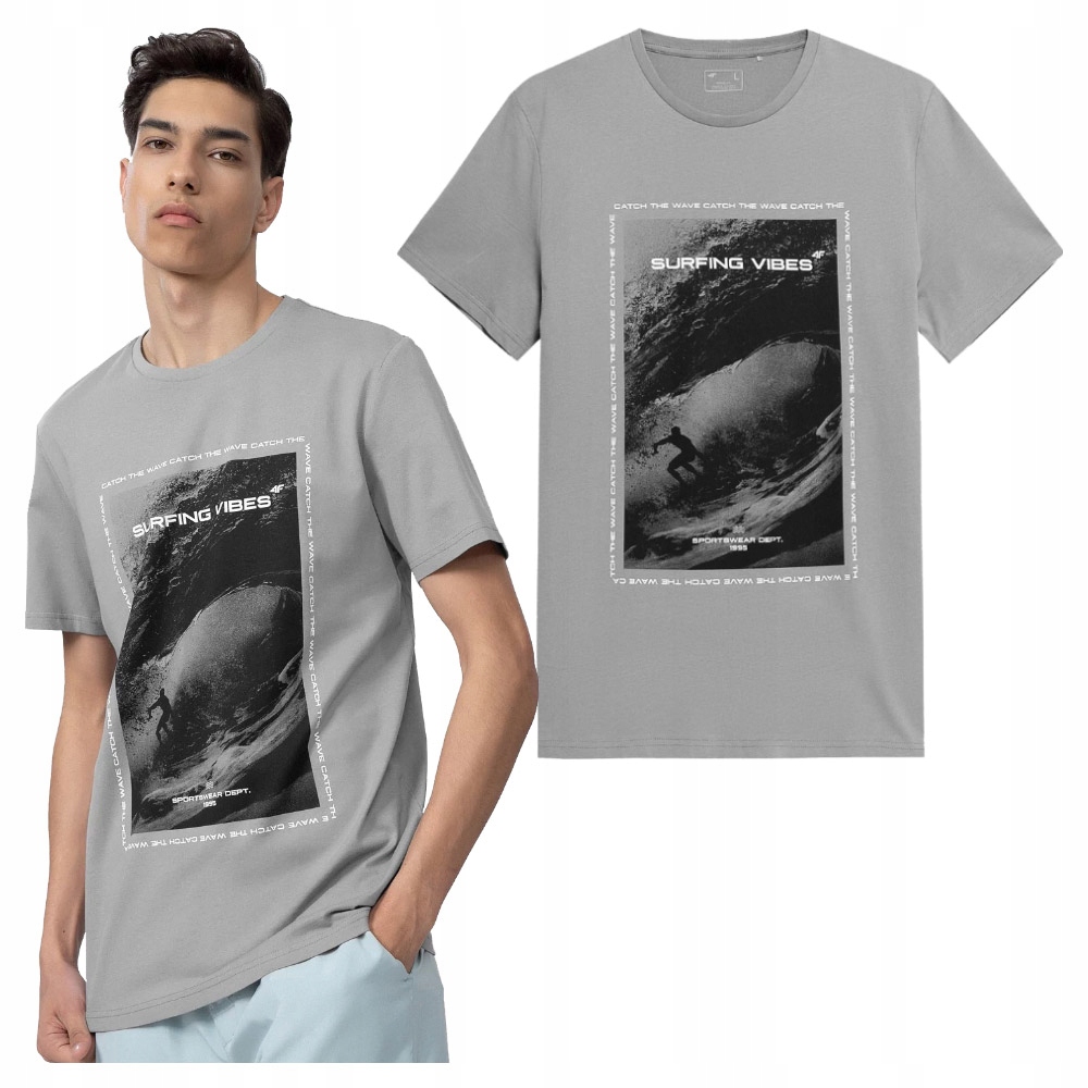 

4F T-shirt Koszulka Męska TSM049 Szara M