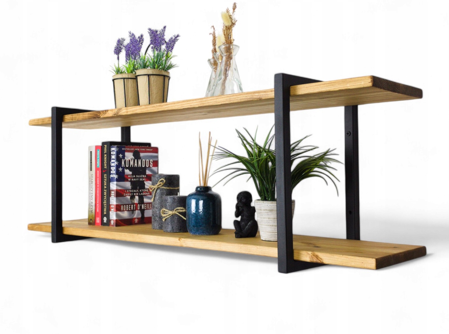 Závesná polica na stenu Regál Loft Industriálna na stenu 60 cm x 25 cm