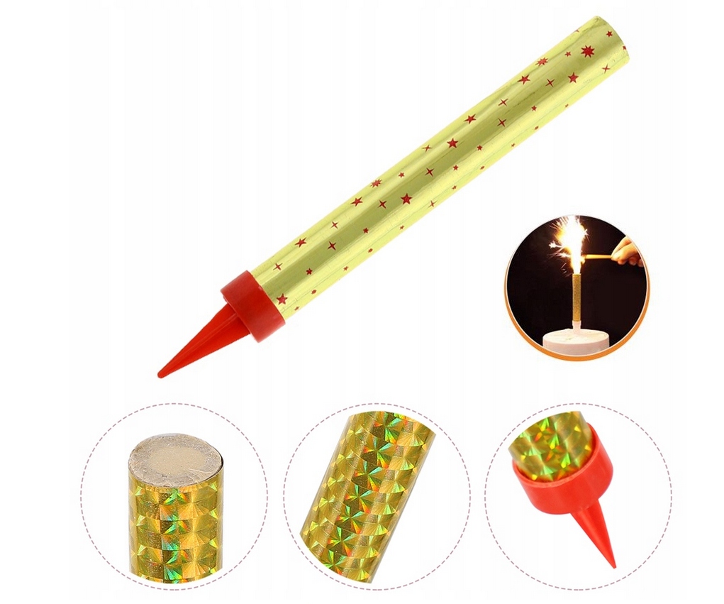 1 X FONTANNA TRIPLEX TORTOWA RACA NA TORT ZŁOTA NA URODZINY EAN (GTIN) 5905923260591