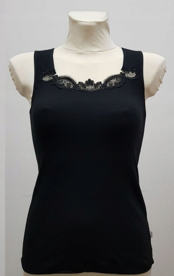 EMILI DAMSKA KOSZULKA EBBA CZARNA L Rękaw bez rękawów