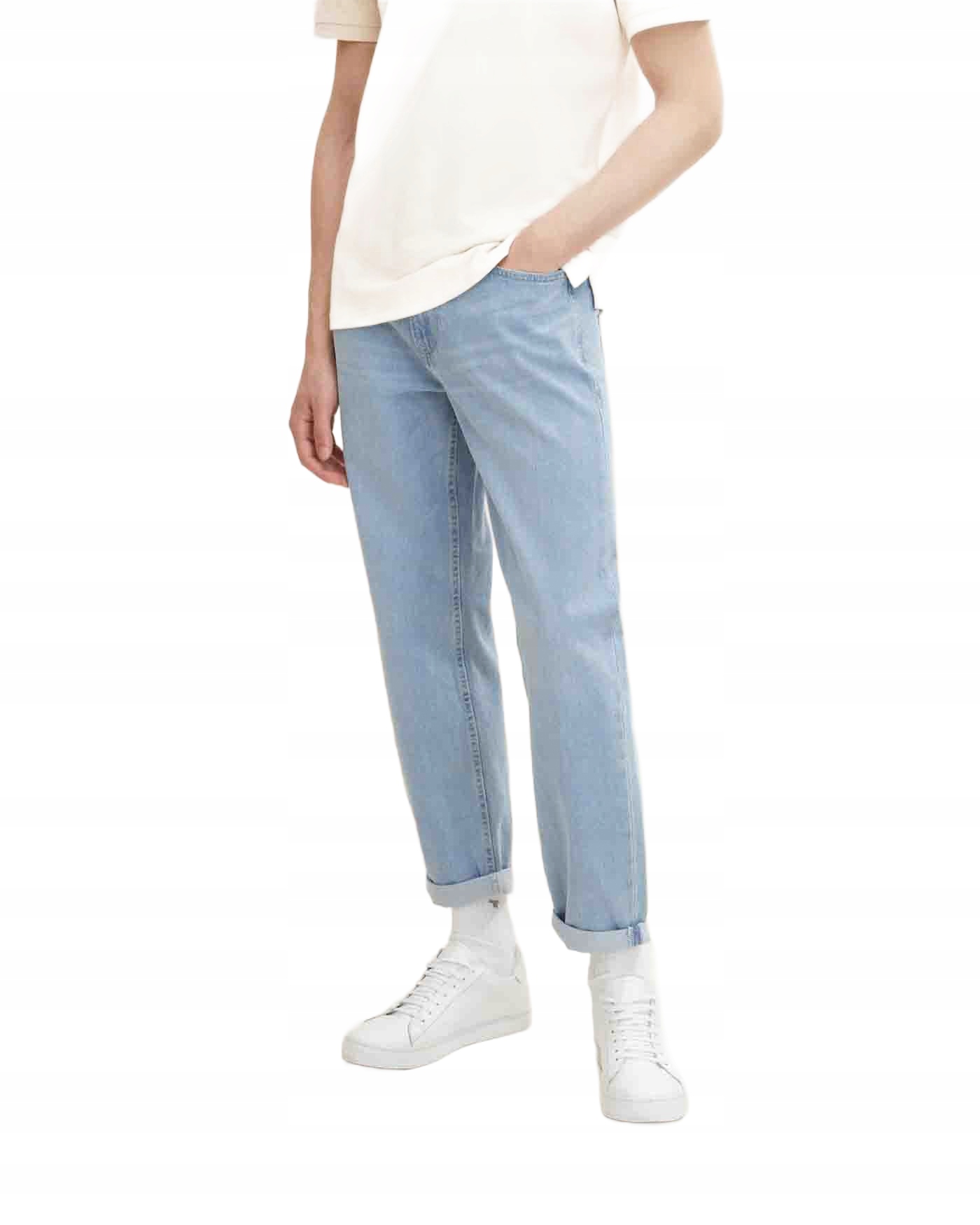 Tom Tailor Pánské Modré Jednoduché Džíny S Páskem Bavlna 28/30 6FA