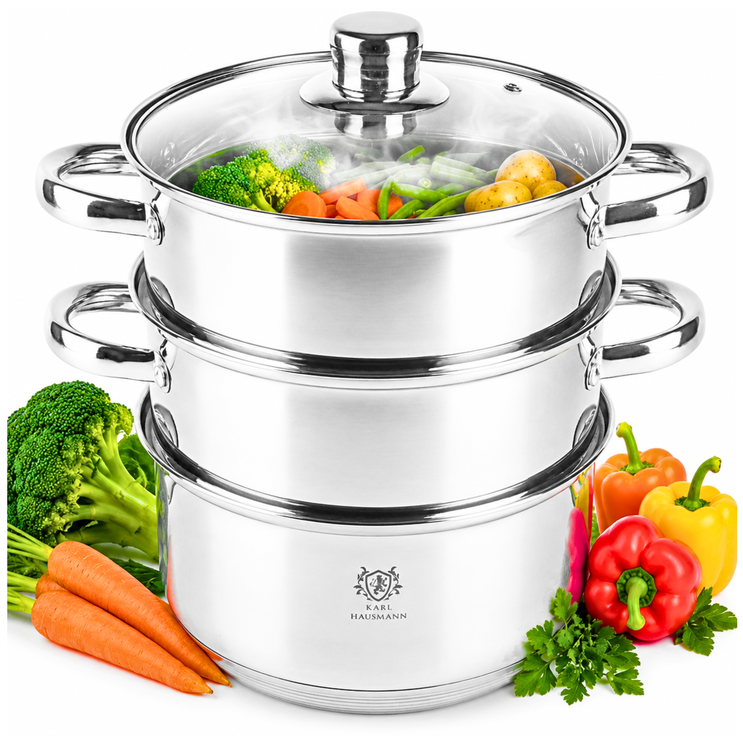 Hrnec Na Vaření V Páře Parní Hrnec 4,3 L 22 CM Hrnec Indukce Plyn Hrnce