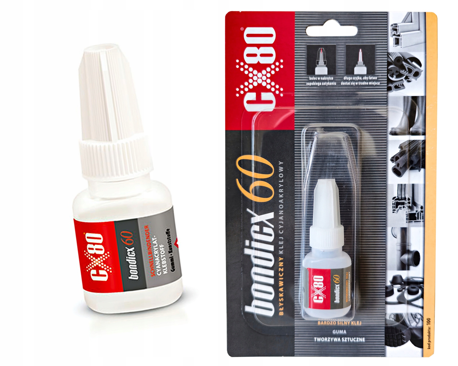 CX80 Klej cyjanoakrylowy Bondicx 60 Uniwersalny Metal Plastik Guma Silny 5g