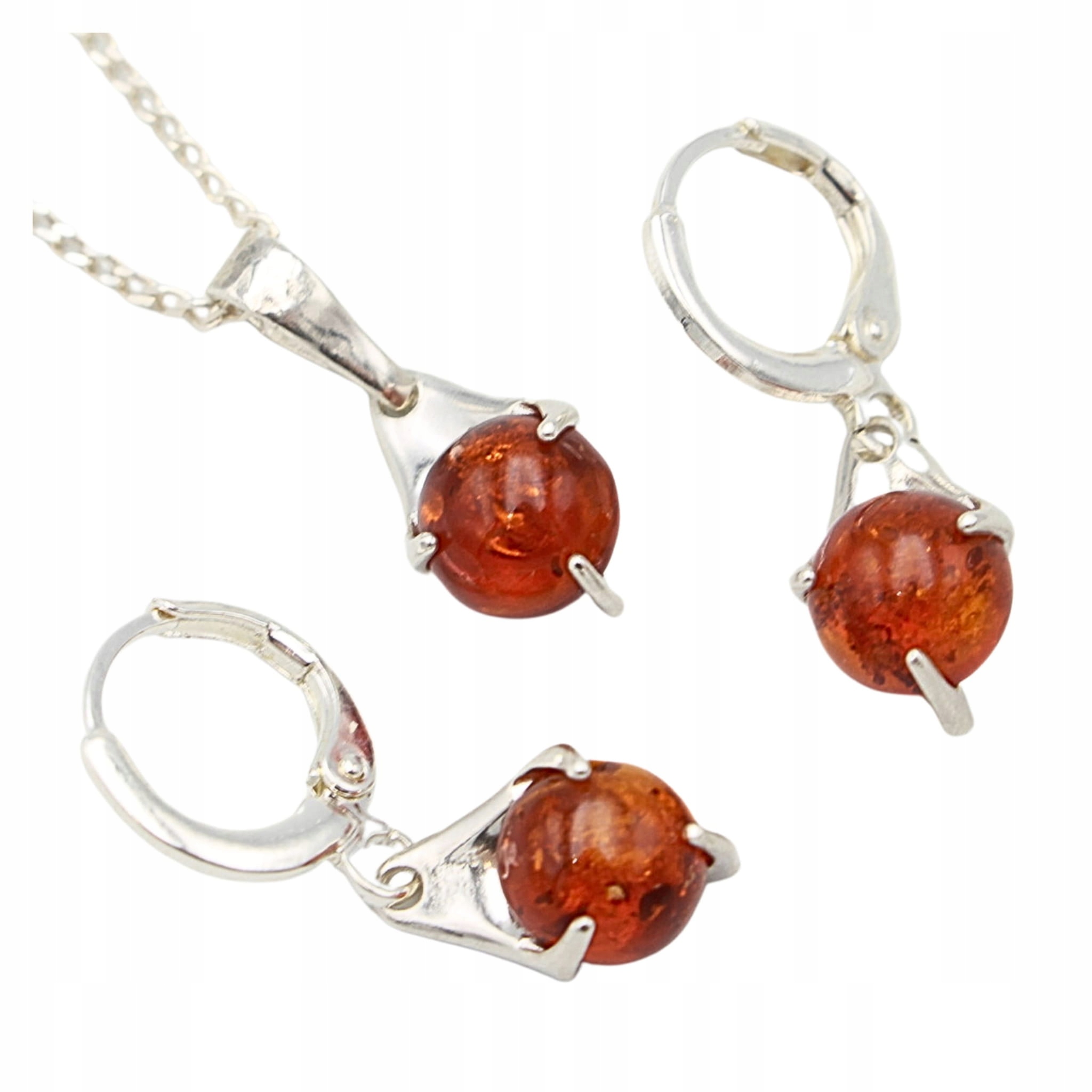 Kompletní Sada šperků Stříbro Jantarové šperky