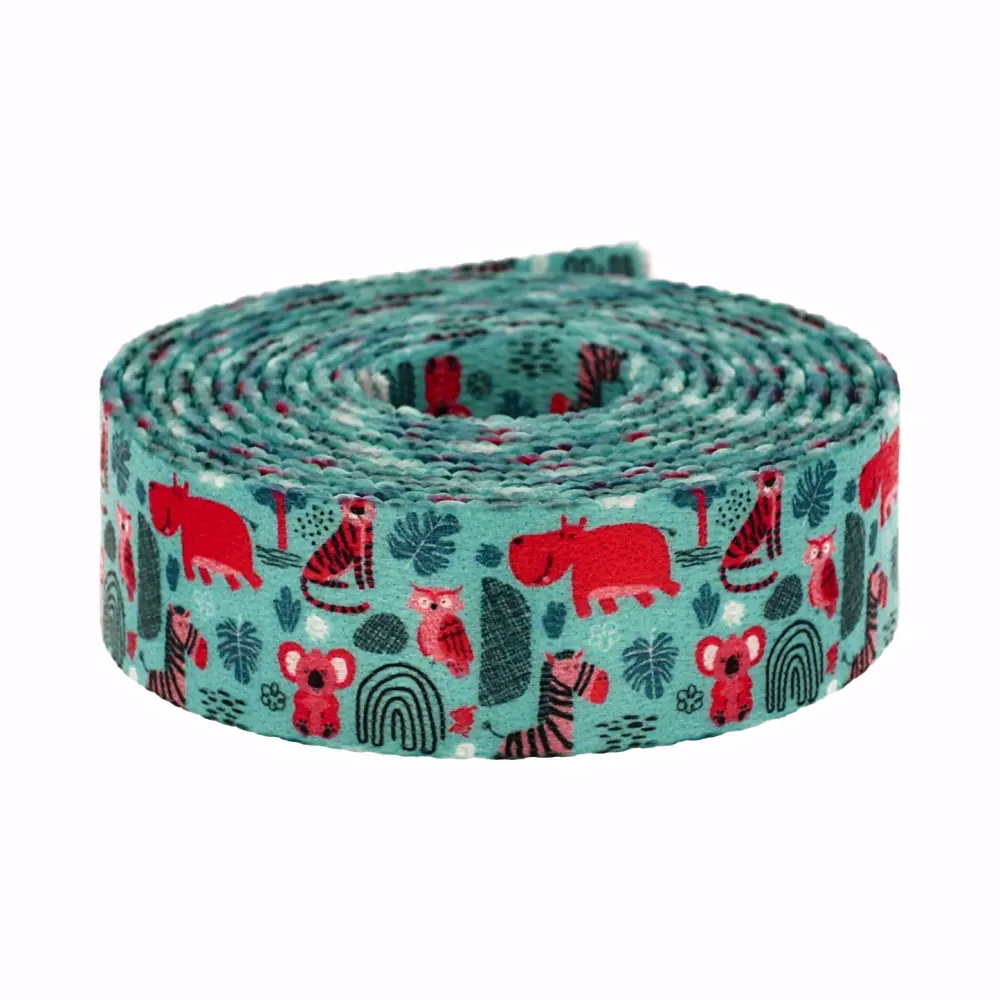 Popruh s potiskem Sublimace Jungle Friends 48 m hladká 1,3 mm 20 mm