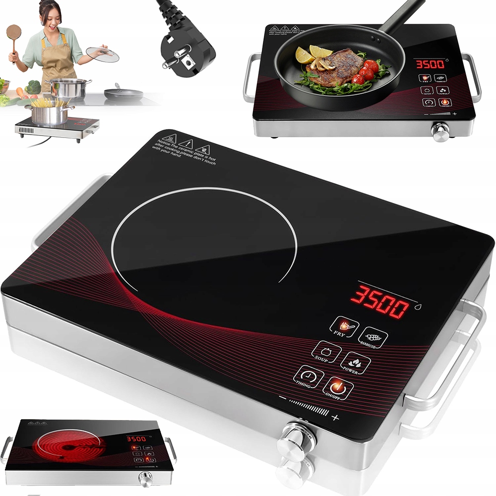 Kuchenka Indukcyjna Z Timerem 4 Tryby Pieczenie Grill Szybkie Gotowanie