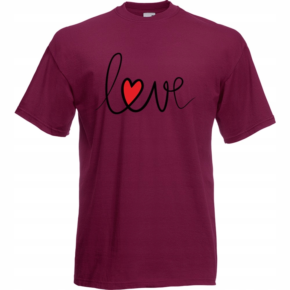 

Koszulka love serce walentynki XL burgund
