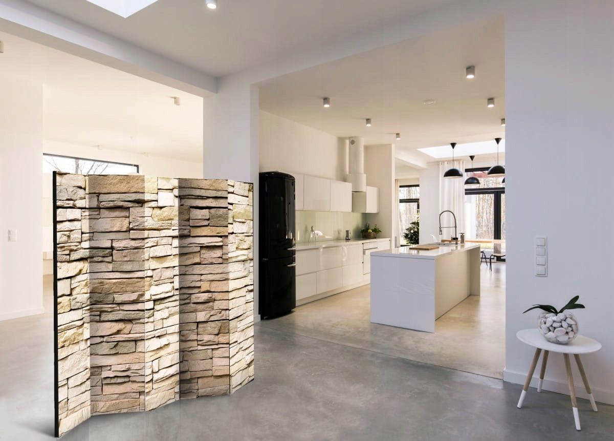 Parawan 5-częściowy - Kamień ozdobny II Wysokość parawanu 172 cm