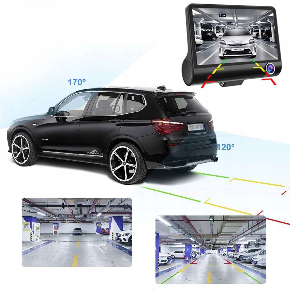 REJESTRATOR 3 KAMERY+KAMERA TYŁ w RAMCE + 16GB Marka Kopier