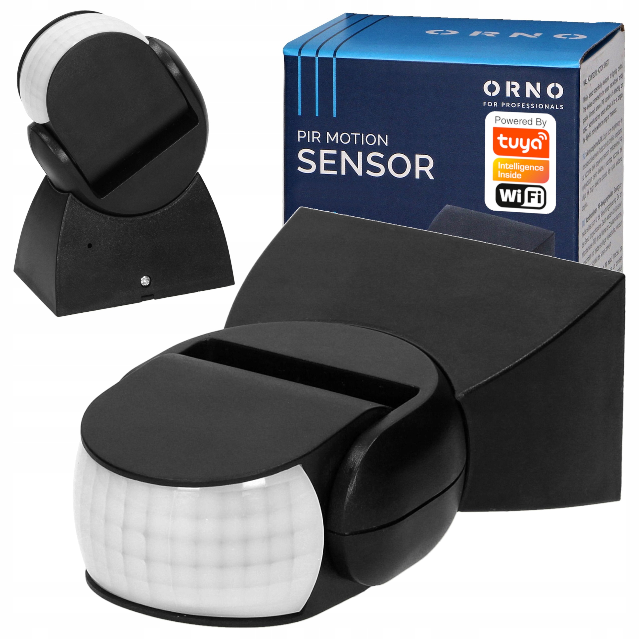 Orno Tuya Pir Čidlo Pohybu 360°/180° 2 Senzory, IP65, 1200W, Černé, Smart