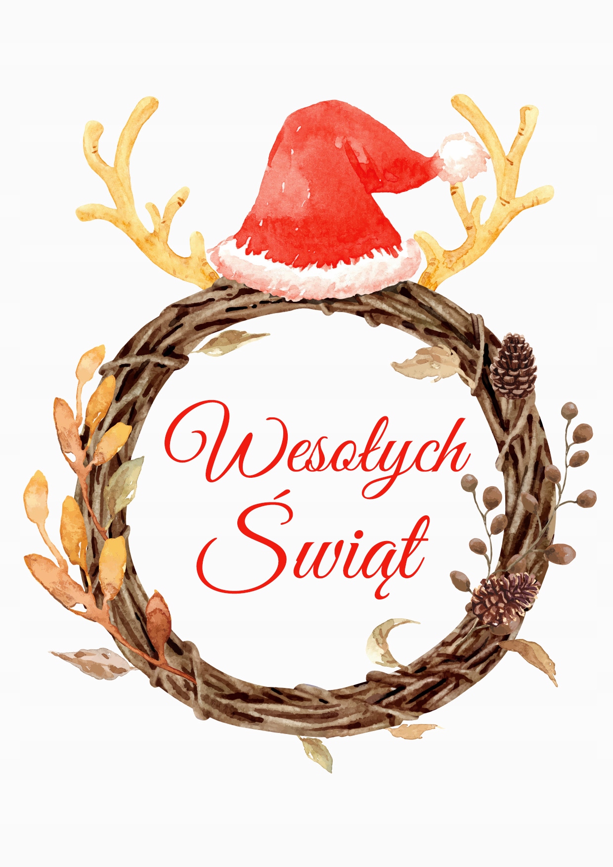 KARTKI ŚWIĄTECZNE KARTKA +Koperta Rogi Renifera