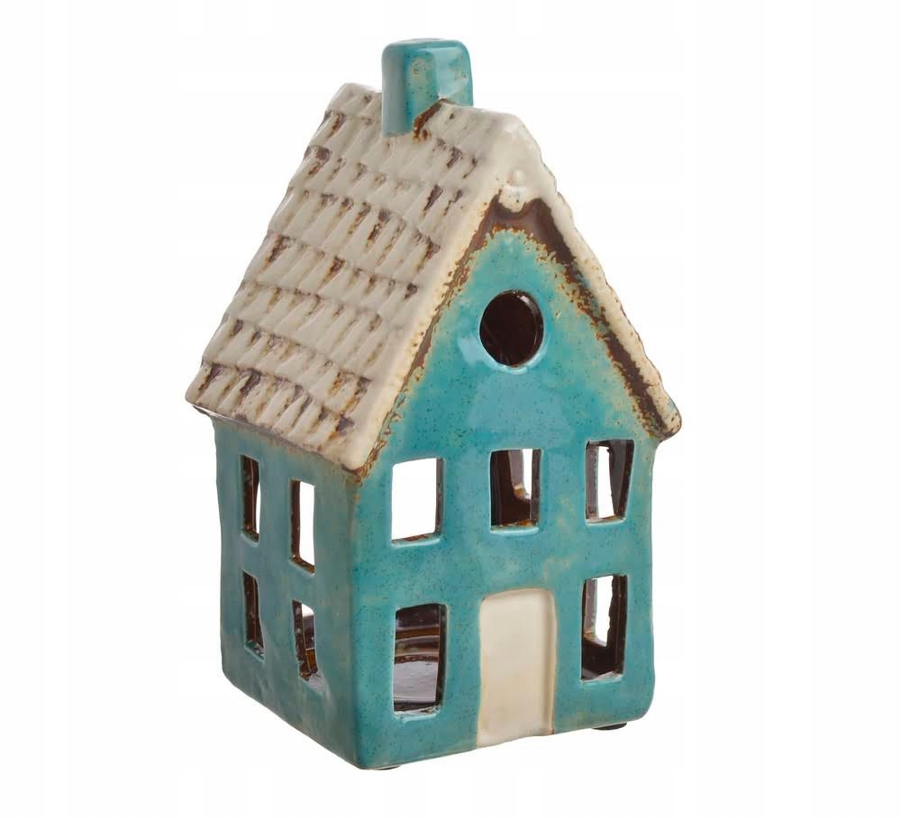 DOMEK KAMIENICZKA DOM FIGURKA CERAMICZNA LAMPION