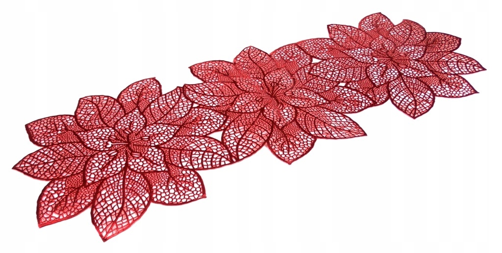 

Bieżnik Mata Stołowa Na Święta Kwiaty 6395 Czerwon