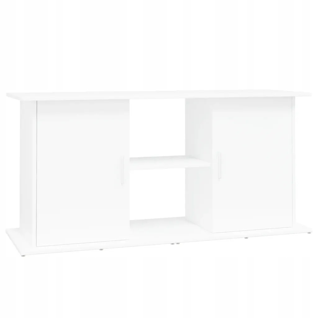 Levně Stojan pod akvárium s skříňkou, bílý, 121 x 41 x 58 cm