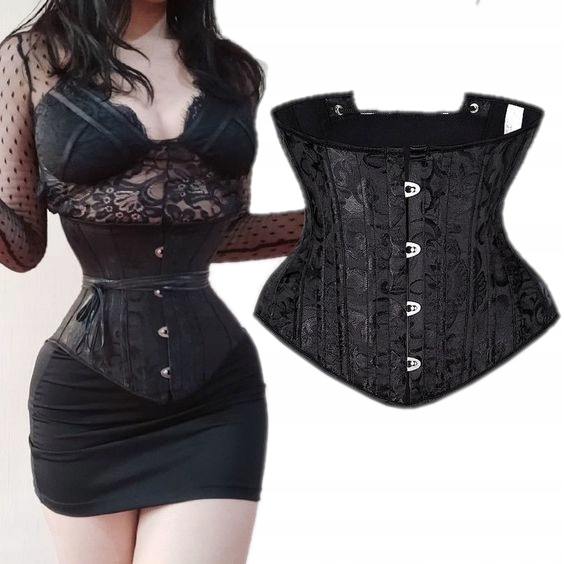 

Gotycki Gorset czarny Sznurowany Underbust Cosplay