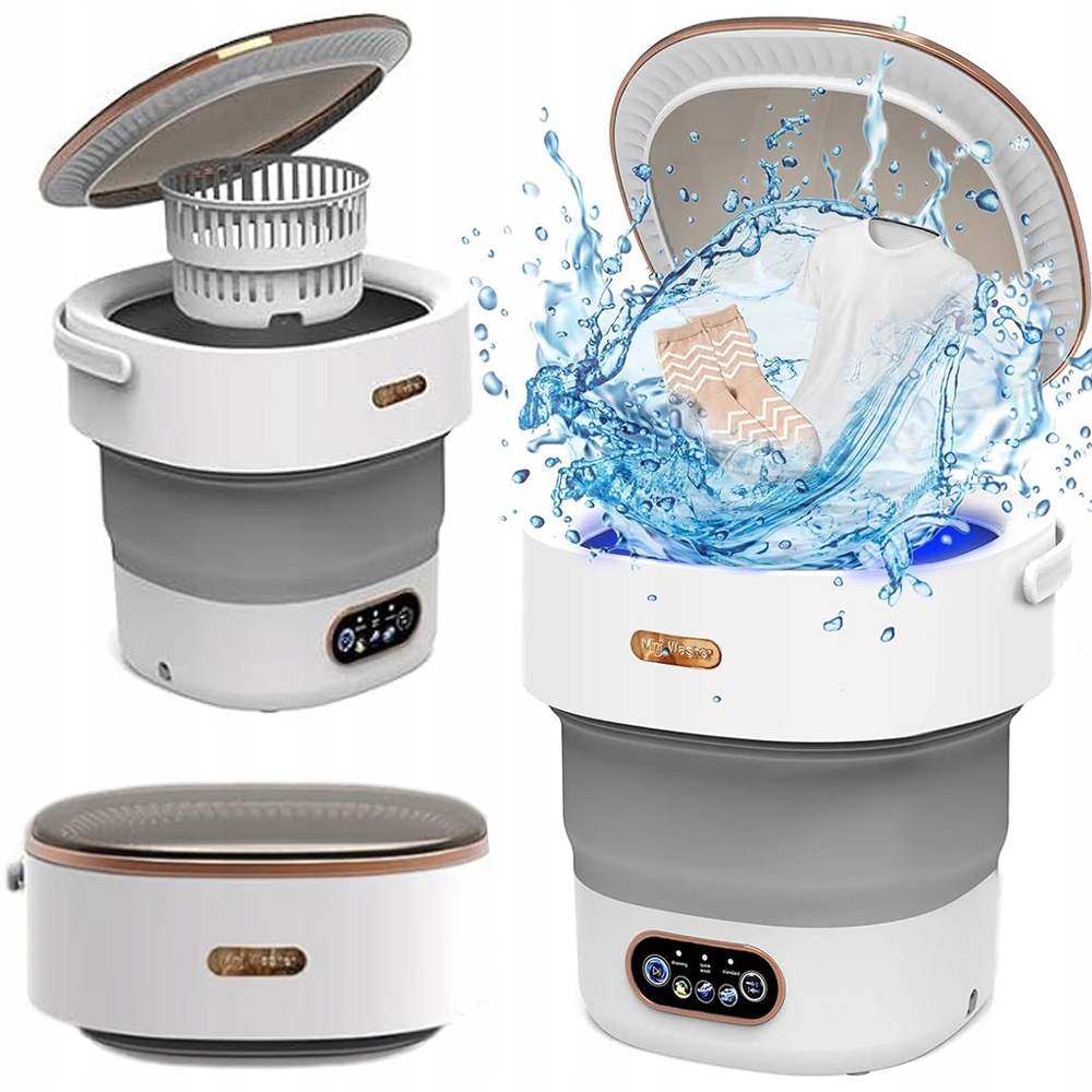 Mała Przenośna Pralka Składana Oszczędność Miejsca Podróże Składana Trwały