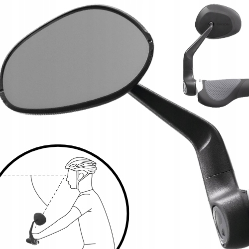 Zrcátko na kolo Ergon Rm Touring zadní ergonomické upevnění na gripy