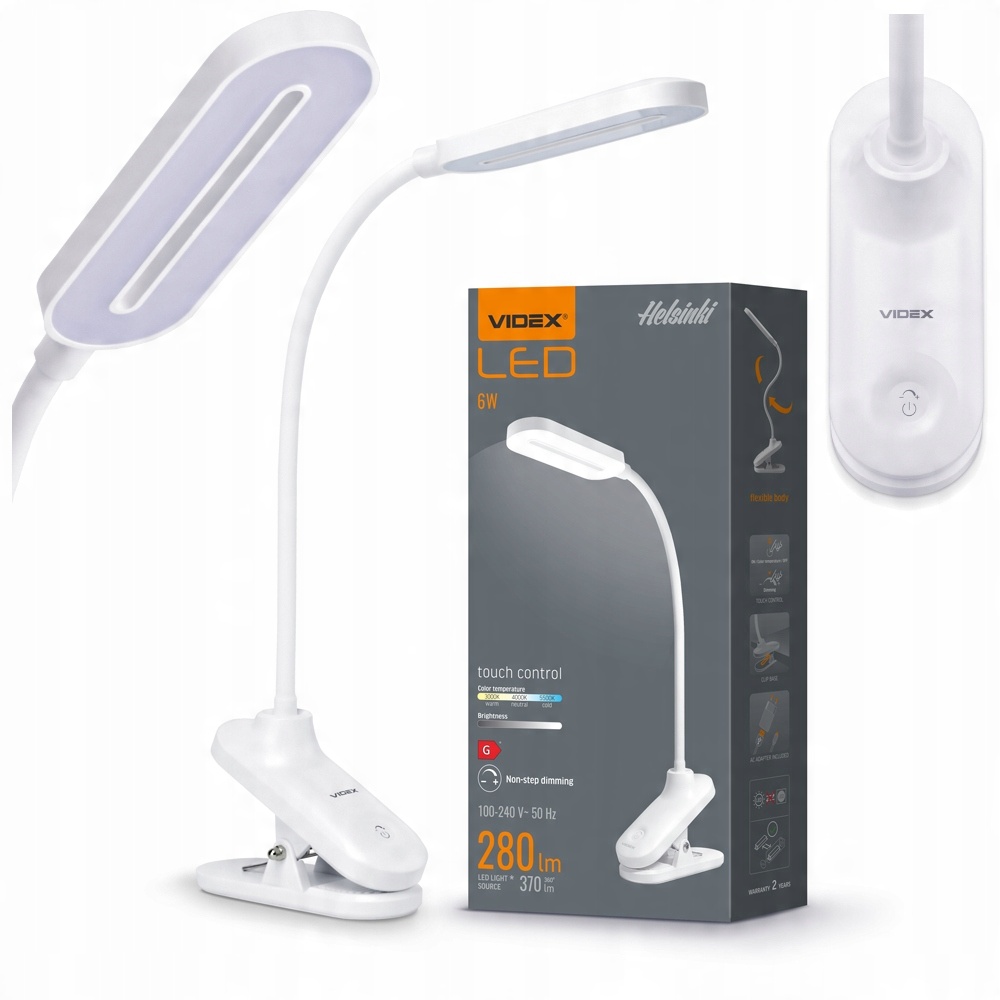 

Lampa Biurkowa Lampka Led 6W Ściemnialna Na Klips