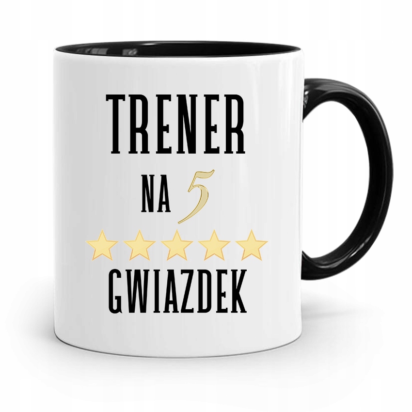 

Dla Trenera Trenerki Kubek Czarny Na 5 Gwiazdek