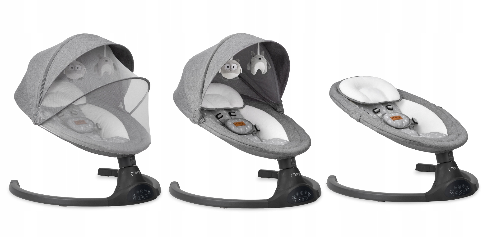 Huśtawka-Bujaczek-Leżaczek Elektryczny MoMi KENANI Dark Grey Kod producenta BULE00022