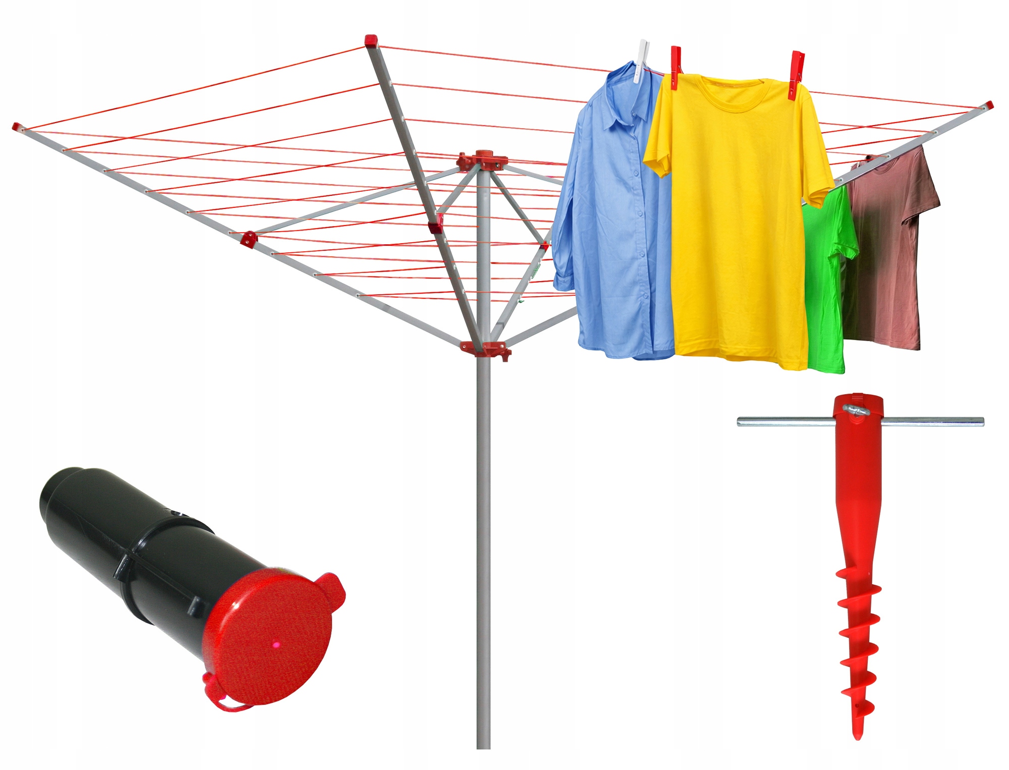 Suszarka Na Pranie Obrotowa Ogrodowa Stojąca Do Prania Ogrodu Zewnętrzna