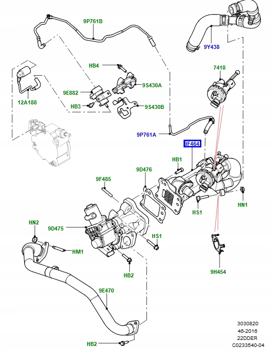 Радиатор выхлопных газов EGR Land Rover LR057662