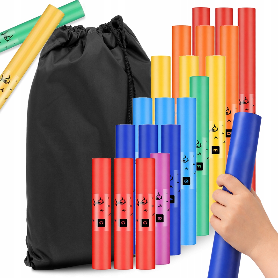 Diatonické Trubičky Barevné, Sada 20 Ks Tubiček Pouzdro Pro Děti