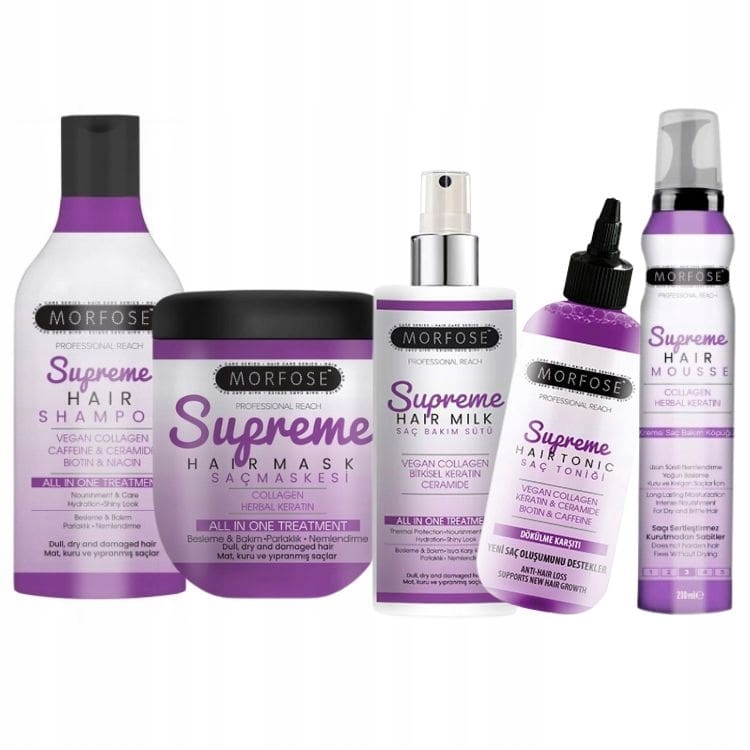Morfose Supreme Šampon Maska 500 ML Mléko 200 ML Tonikum 300 ML Pěna 200 ML