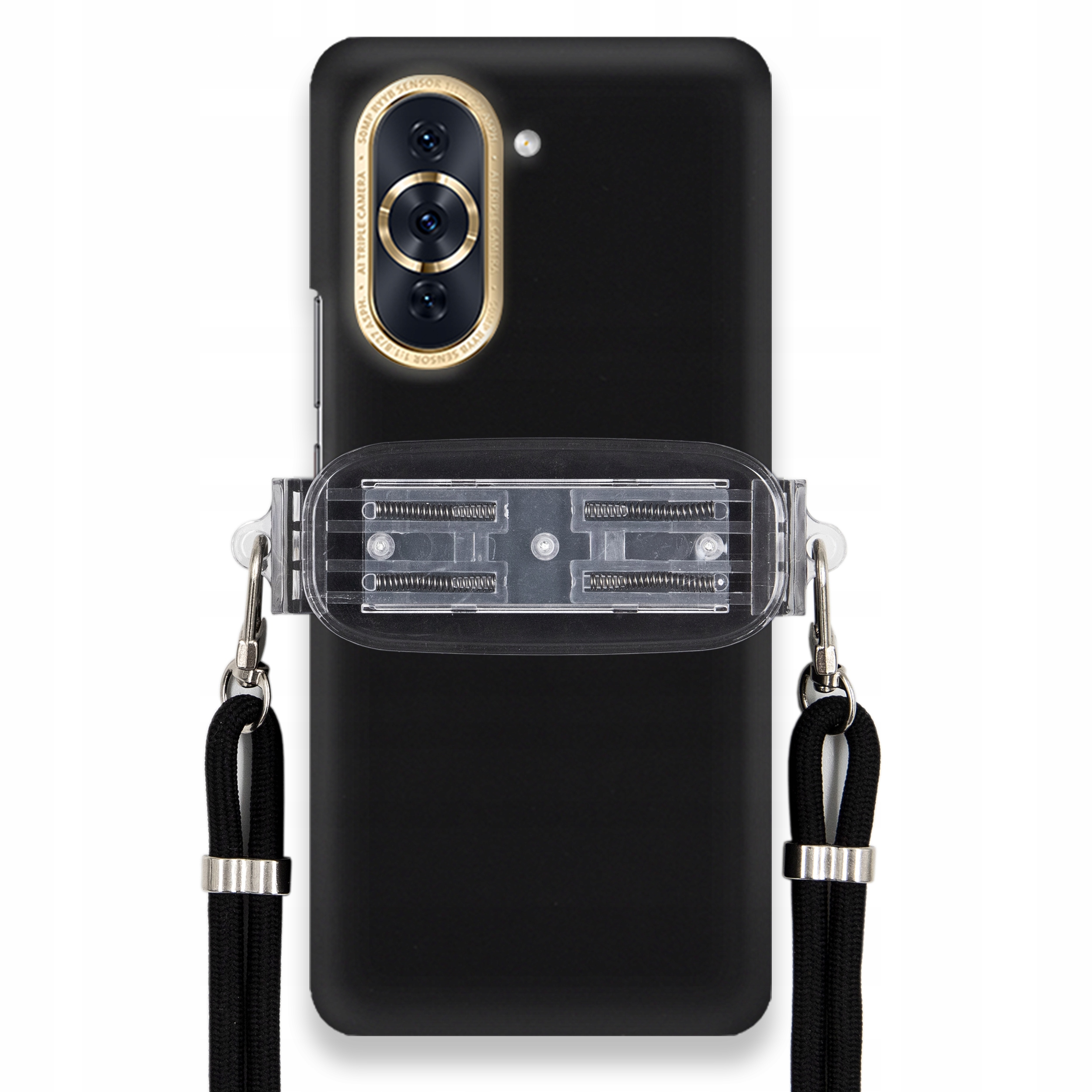 Pouzdro Pro Huawei Nova 10 Pro Smooth Case Univerzální Držák Černá Šňůrka