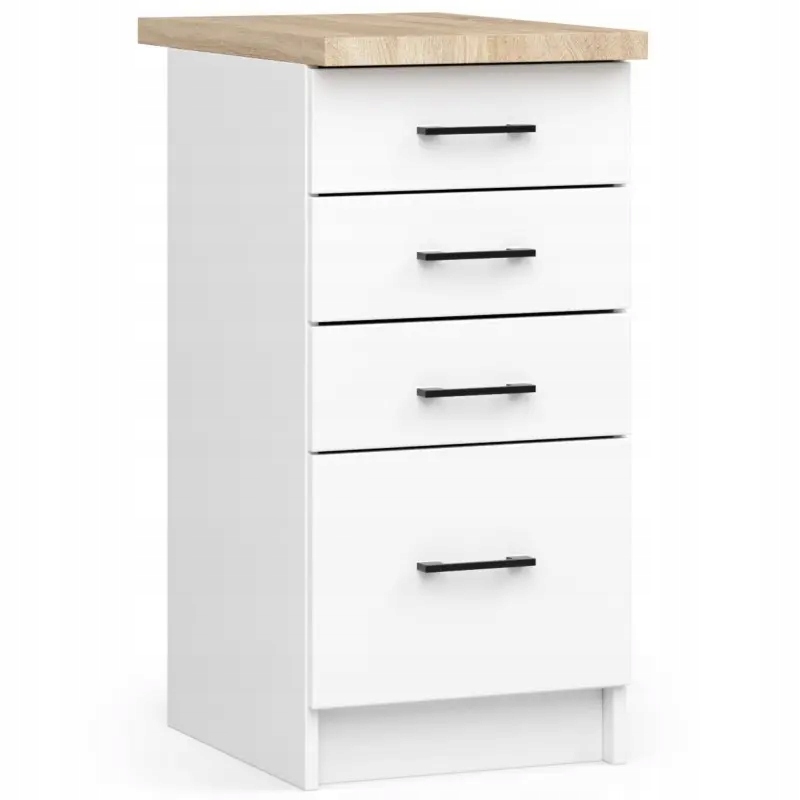 

Szafka biała kuchenna z 4 szufladami biała stojąca