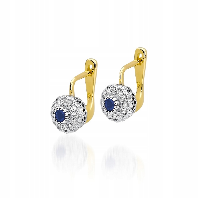 

Złote Kolczyki 585 Brylanty 0,20 ct Szafir 0,30 ct