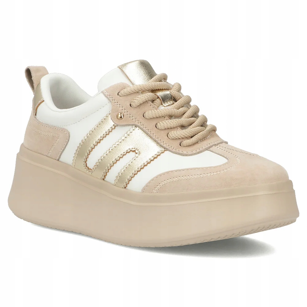 Skórzane sneakersy damskie buty sportowe Filippo gruba podeszwa r.39