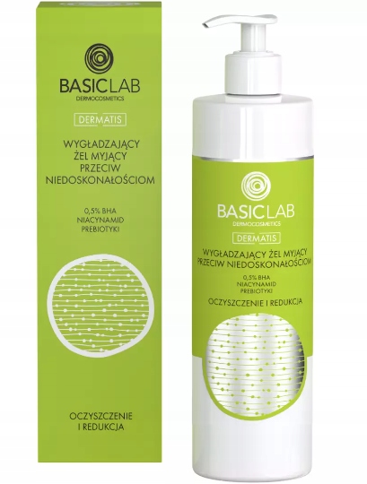 BASICLAB WYGŁADZAJĄCY ŻEL MYJĄCY PRZECIW NIEDOSKONAŁOŚCIOM Z 0,5% BHA 300ml