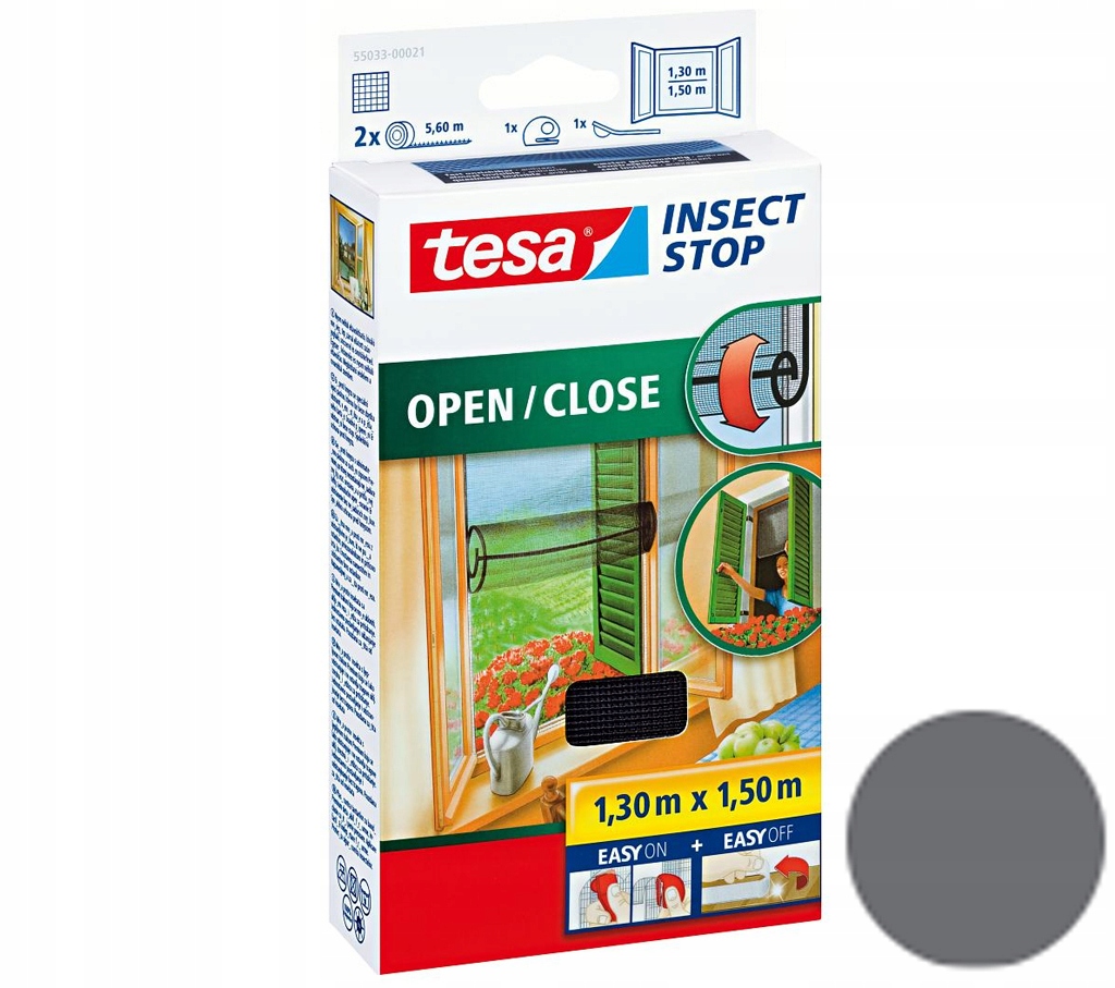 

Tesa Moskitiera Zwijana 1,3m x 1,5m Czarna