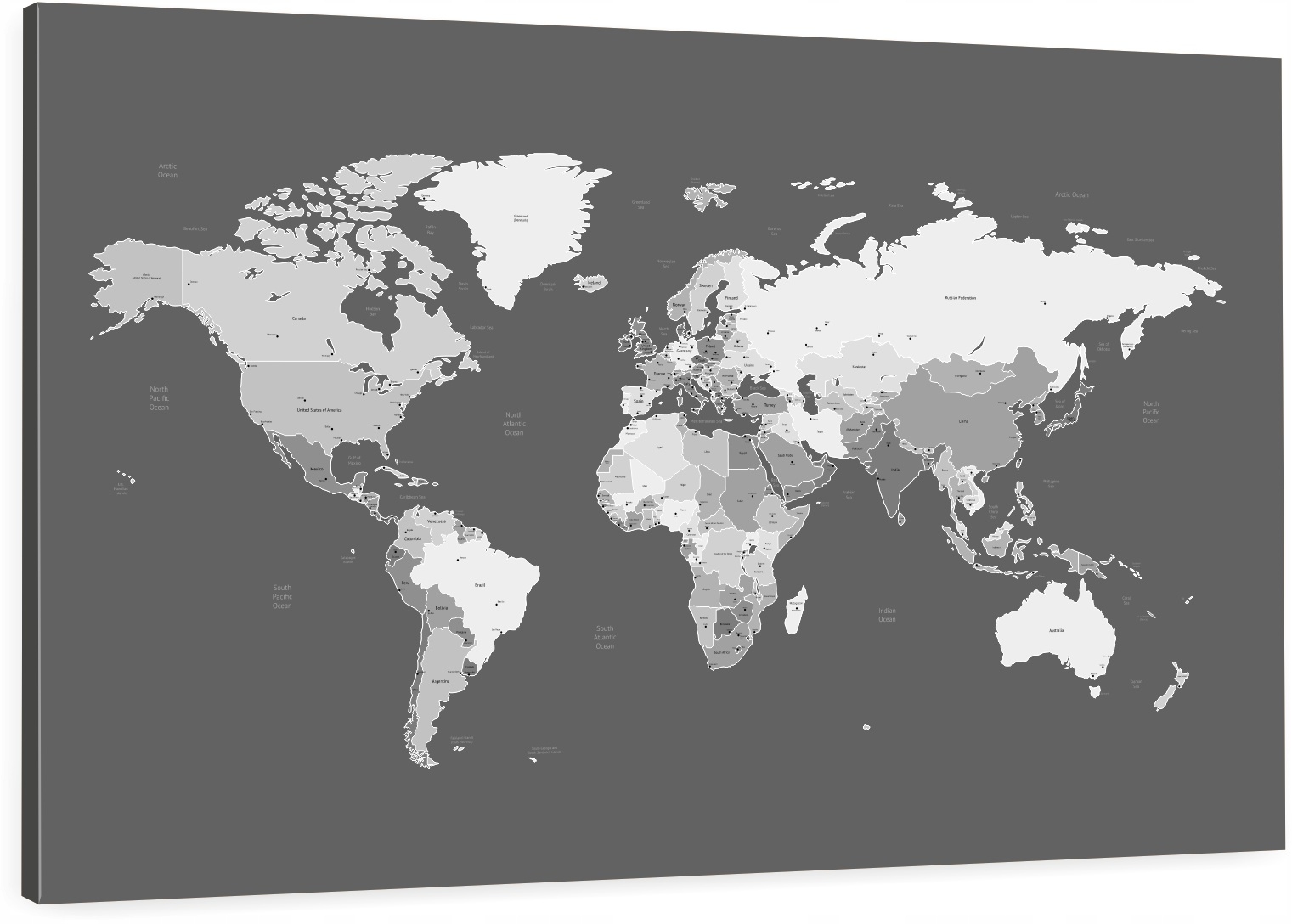 

Tablica Korkowa cz/b kraje mapa świata 100x70cm