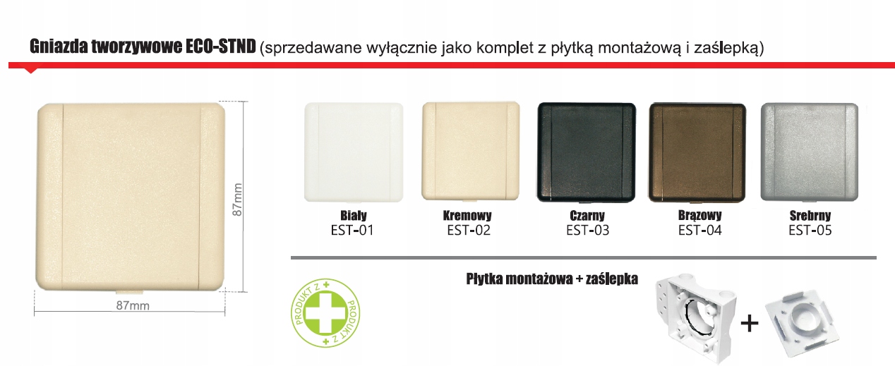 Gniazdo ssące ECO-STN SREBRNE ODKURZACZ CENTRALNY Kod producenta Gniazdo tworzywowe ECO-STN srebrne