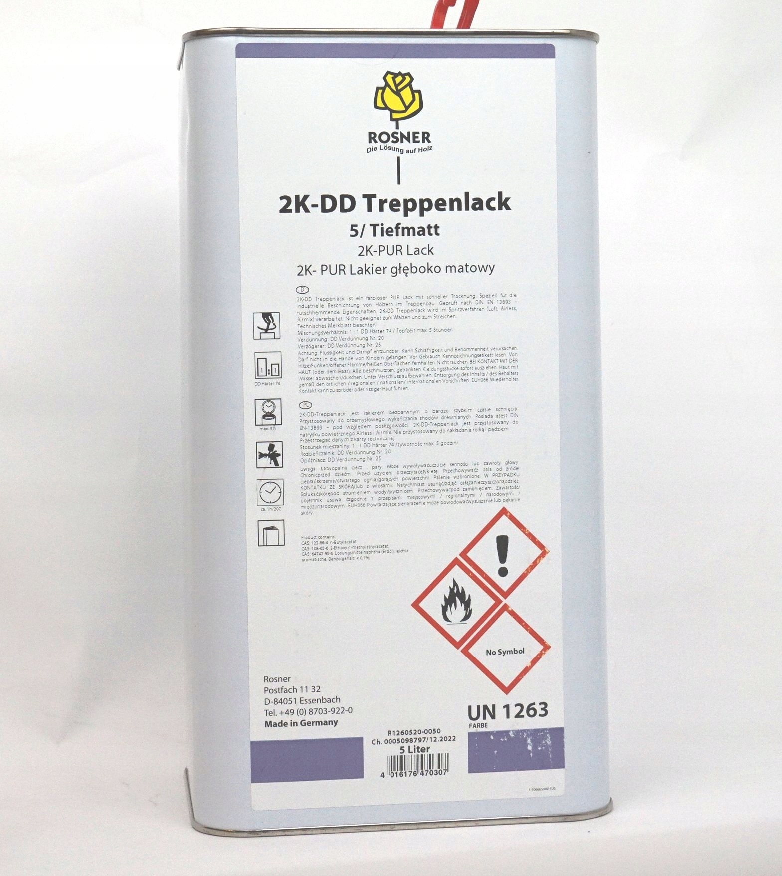 rosner lakier bezbarwny głęboki mat 5l