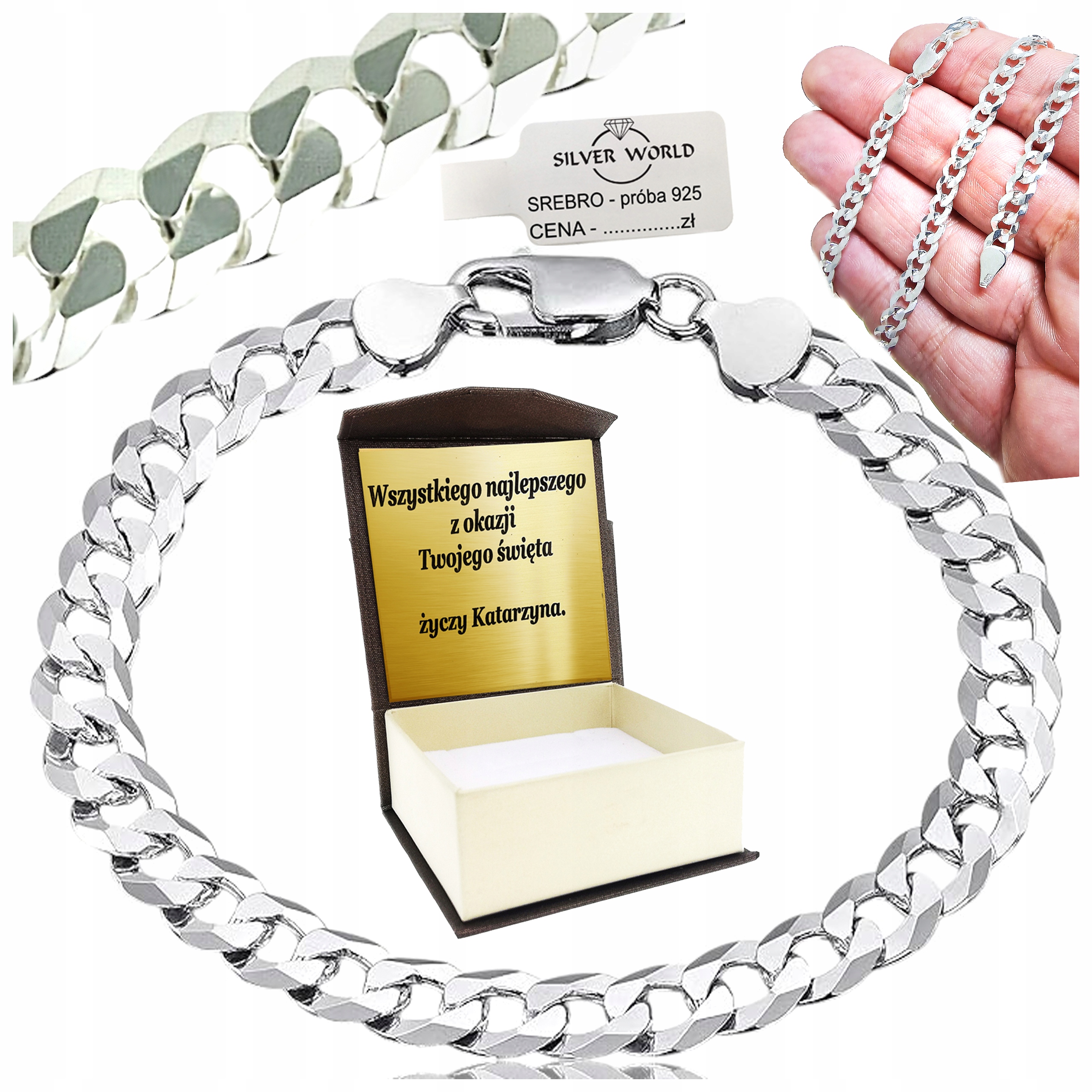 Pánský Náramek Stříbrný 925 Široký Pancéřový Na Dárek Gravírování Stříbro