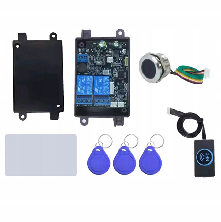 Elektronický modul pro ovládání zámku s čtečkou otisků prstů a karet