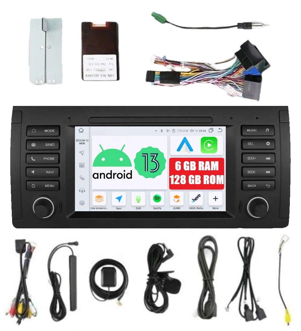 Navigace Rádio 2DIN Android Bmw X5 E53 6/128 Gb Dsp Carplay Lte