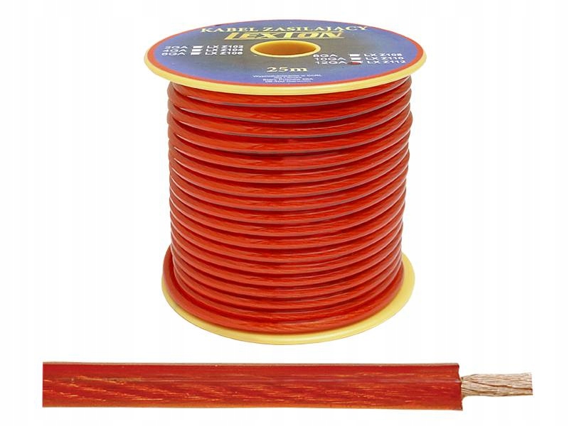 

Przewód zasilający 12 ga. 2,05 mm², czerwony