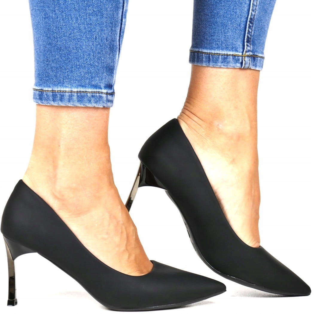 iButy Špilky Černé Semišové Pohodlné Elegantní Ozdobné Podpatky Nové