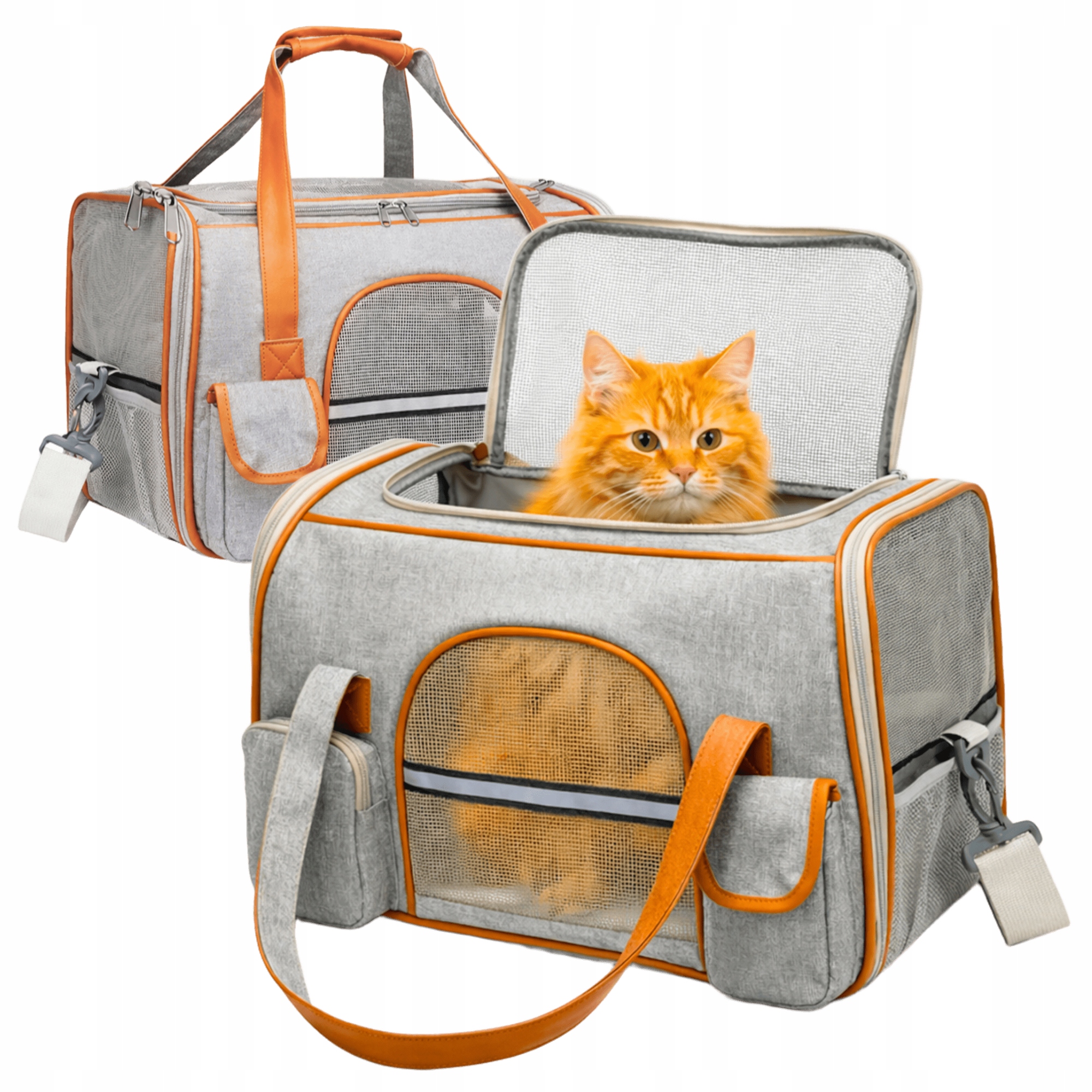 Levně Přepravka pro kočky Psa Cestovní taška Přenosná 50x30x30 cm do 8 kg