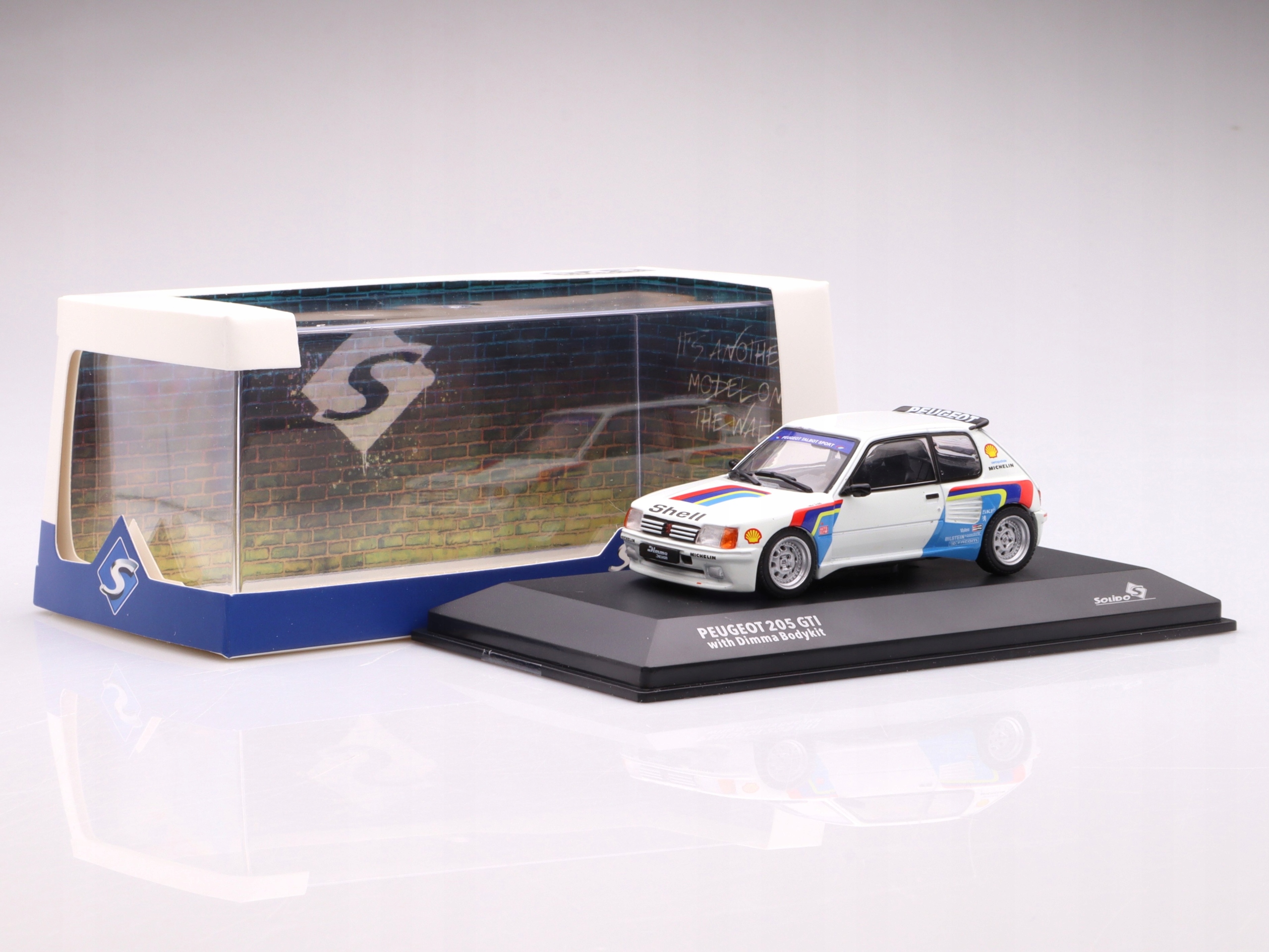 Peugeot 205 Dimma Rallye Tribute 1992, bílá Solido 1:43