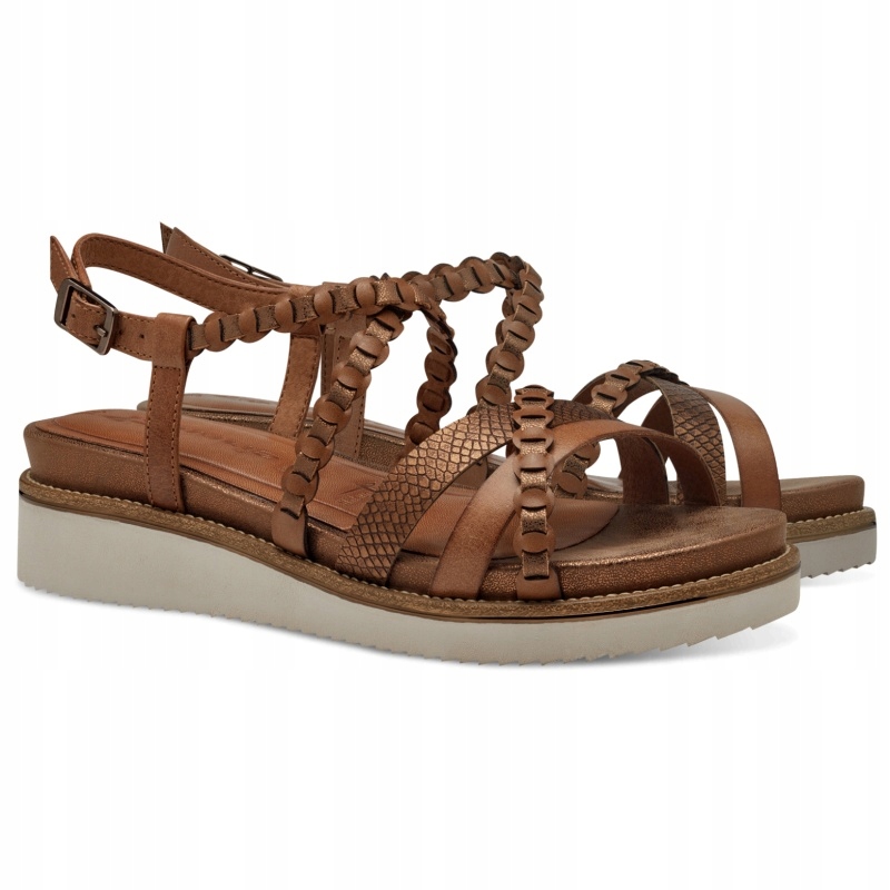 Dámské sandály Tamaris 1-28207-44 305 Cognac hnědé, Kůže VEL.37