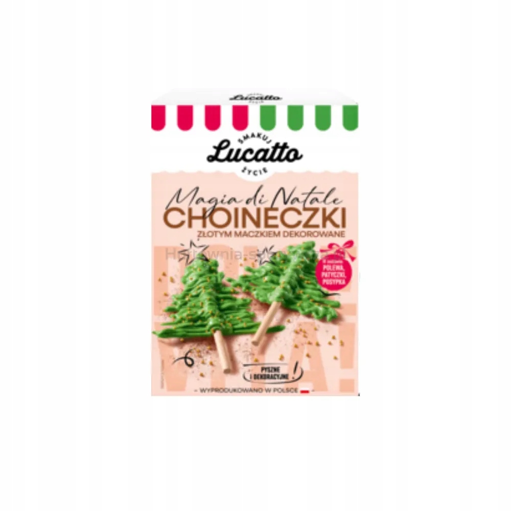 Levně Vánoční stromky se zlatým máčkem zdobené Lucatto 110 g