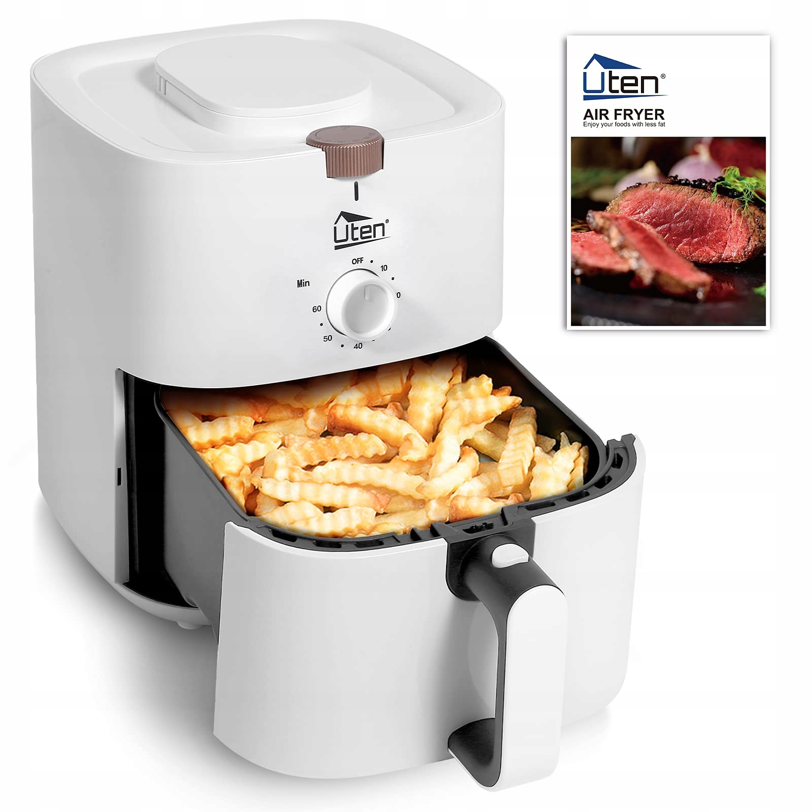 Uten Frytkownica Beztłuszczowa 4L 1500W Dla 2-6 Osób Antyadhezyjna — miniatura 7