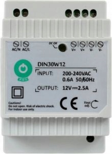 

Zasilacz na szynę Din 12V 30W 2,5A Led Cctv Rtv