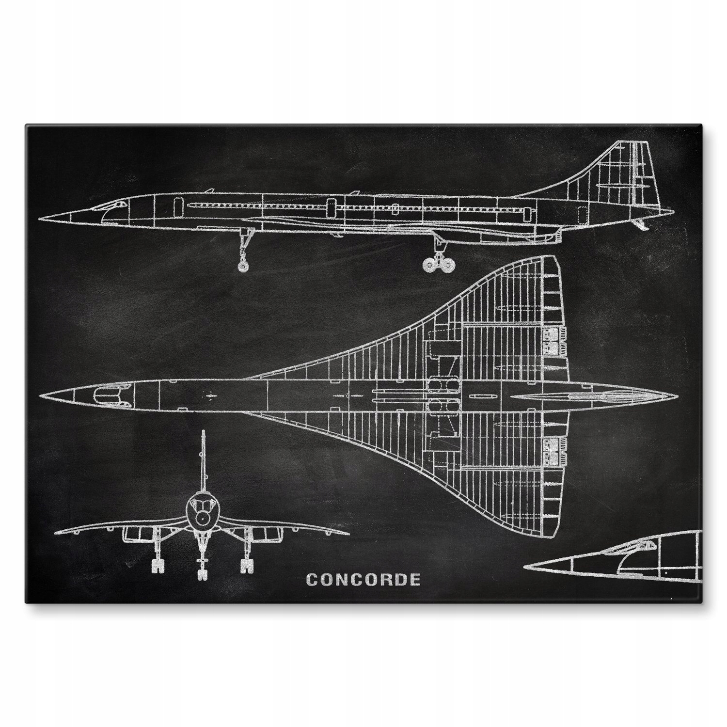 Kovový plakát Letadlo Concorde Tabule Šidítko Plech 30 x 42 cm Dárek